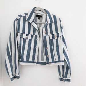 Striped denim jacket